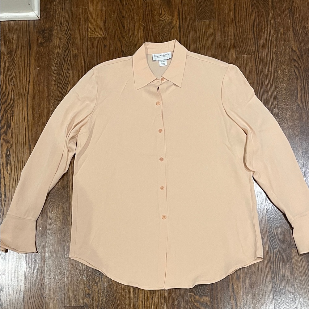 Emanuel Ungaro Vintage Peach 100% Silk Blouse